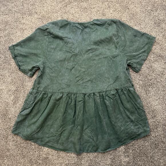 Terra & Sky Peplum Top Sz 0X 14W Plus Peasant Prairie Boho Cottagecore Fairycore - Picture 8 of 8